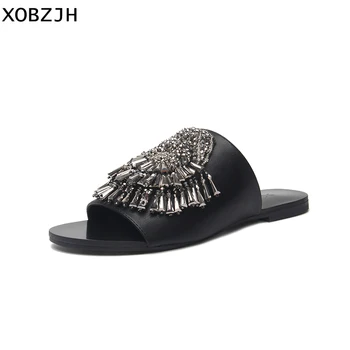 2019 Women Shoes Luxury Handmade Beading Buckle Flat Sandals Mature Ladies Summer Party Black Leather Slippers Plus Size US11
2019 Women Shoes Luxury Handmade Beading Buckle Flat Sandals Mature Ladies Summer Party Black Leather Slippers Plus Size US11