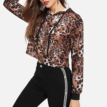 Short Pullover Hooded Hoodies 2018 Women Autumn Leopard Print Sweatshirts Fashion Long Sleeve Lace Up Sweatshirts Crop Tops
Short Pullover Hooded Hoodies 2018 Women Autumn Leopard Print Sweatshirts Fashion Long Sleeve Lace Up Sweatshirts Crop Tops