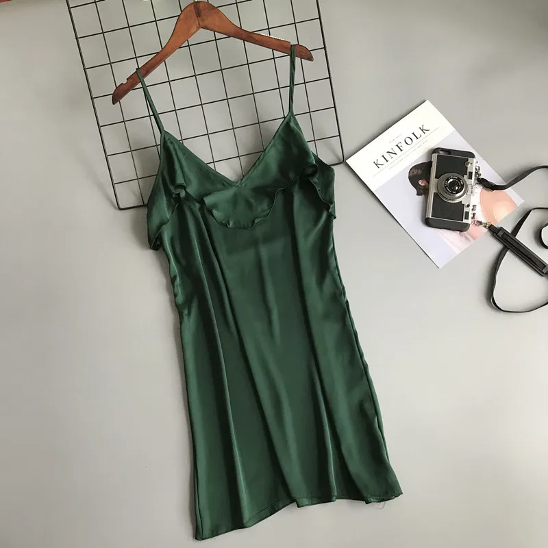 Spring Summer Korean Ruffle Sexy V-Neck Sling Lace Nightdress Sleepwear Lingerie Nightdress Nightgown Silk Bottoming Nightwear
Spring Summer Korean Ruffle Sexy V-Neck Sling Lace Nightdress Sleepwear Lingerie Nightdress Nightgown Silk Bottoming Nightwear