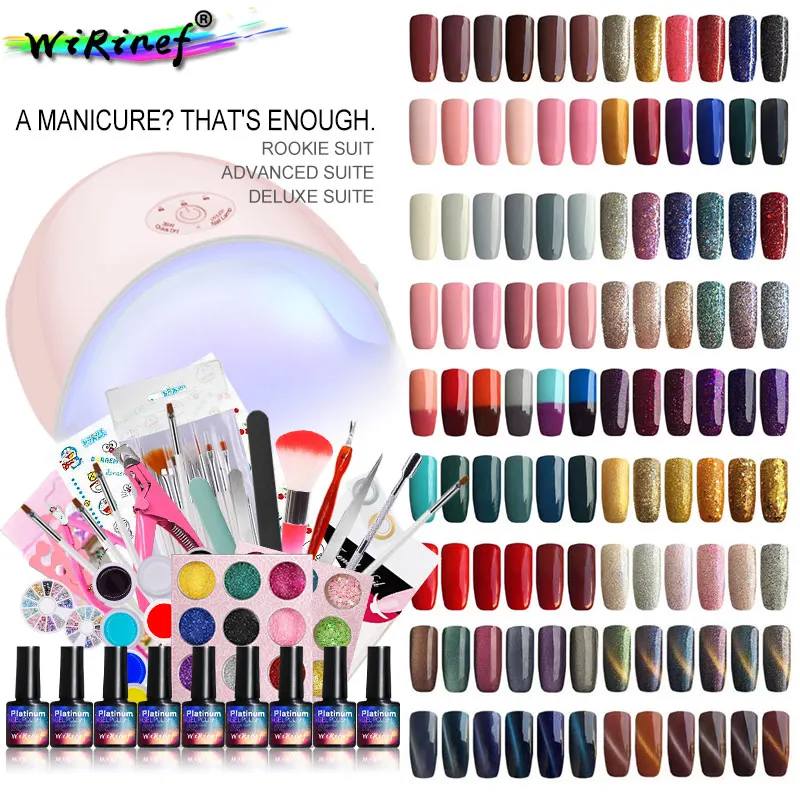 WiRinef Gel Varnish Polish Top Base Coat Manicure Tool LED Lamp Gel Nail Polish Set Kit Gel Varnish Lacquer Manicure Tools
WiRinef Gel Varnish Polish Top Base Coat Manicure Tool LED Lamp Gel Nail Polish Set Kit Gel Varnish Lacquer Manicure Tools