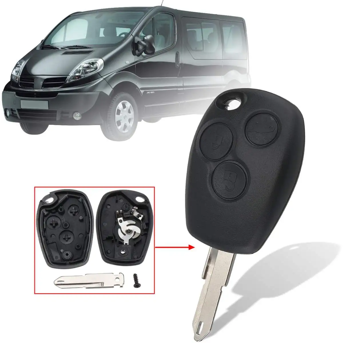 3 Buttons Lock Open Trunk Remote Key Fob Case Shell with Uncut NE-73 Blade For Nissan Primastar
3 Buttons Lock Open Trunk Remote Key Fob Case Shell with Uncut NE-73 Blade For Nissan Primastar