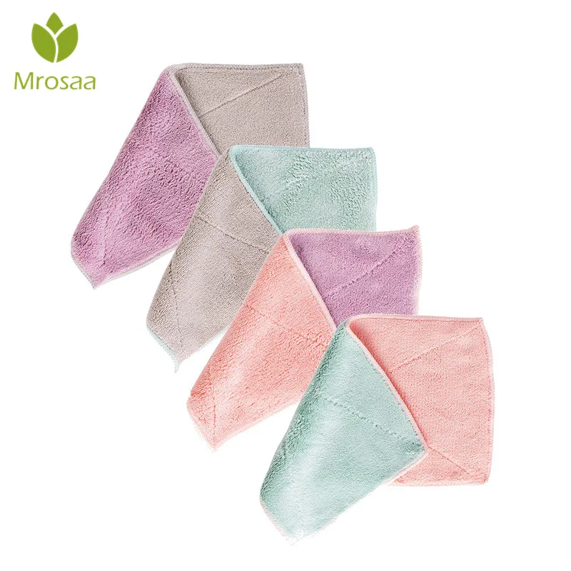 

1pc Super Absorbent Microfiber kitchen Double Sided dish Cloth tableware Household Cleaning Towel scouring pad kichen tools