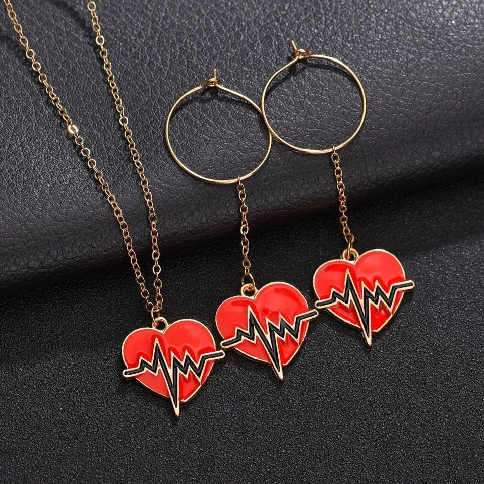 2019 New Women Fashion Pendant Necklace Red Heart With ECG Fashion Romantic Necklace Trendy Wedding Jewelry Pendant & Necklace
2019 New Women Fashion Pendant Necklace Red Heart With ECG Fashion Romantic Necklace Trendy Wedding Jewelry Pendant & Necklace