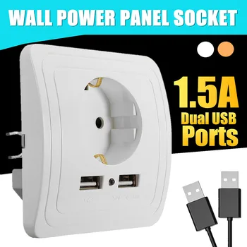 220V 50/60Hz Electric Wall Charger Adapter Socket Dual USB Port Power Outlet Panel EU Plug ABS Electrical Professional
220V 50/60Hz Electric Wall Charger Adapter Socket Dual USB Port Power Outlet Panel EU Plug ABS Electrical Professional