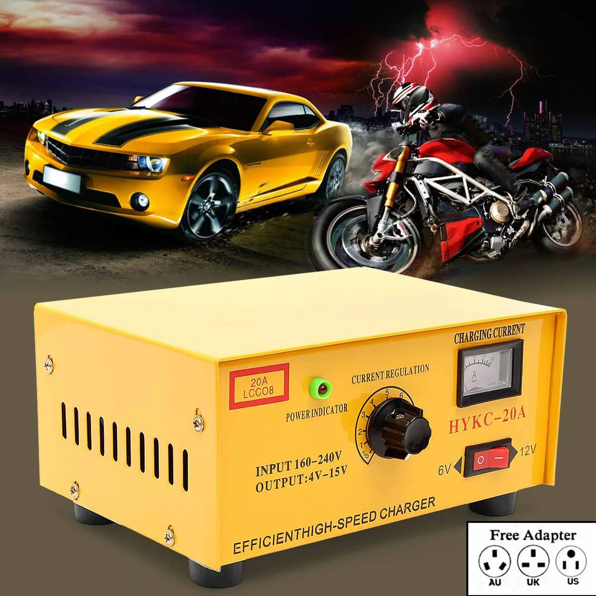 Intelligent Full Automatic Car Battery Charger 20A Pulse Repair Type Smart Fast Power Charging for Car Motorcycle Bus
Intelligent Full Automatic Car Battery Charger 20A Pulse Repair Type Smart Fast Power Charging for Car Motorcycle Bus