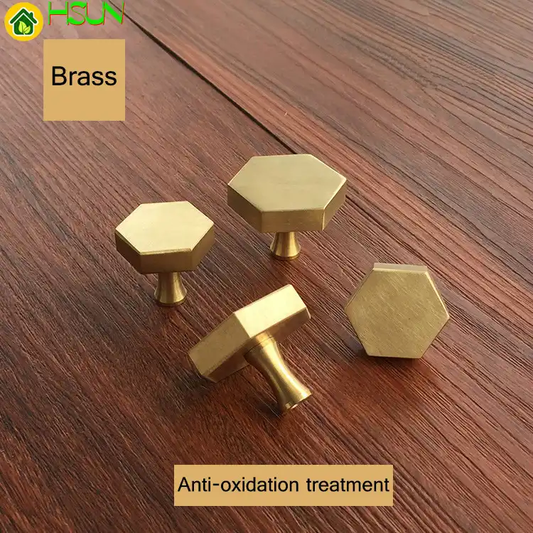 1 Pc Gold Antique Brass Hexagon Knobs Cabinet Knob Handle Dresser