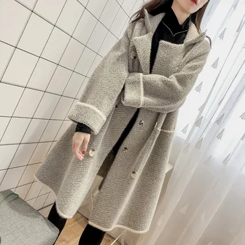 Winter Imitate Mink Loose Coat Long Thickening Two-sided Cashmere Knitting Overcoat Woman
Winter Imitate Mink Loose Coat Long Thickening Two-sided Cashmere Knitting Overcoat Woman