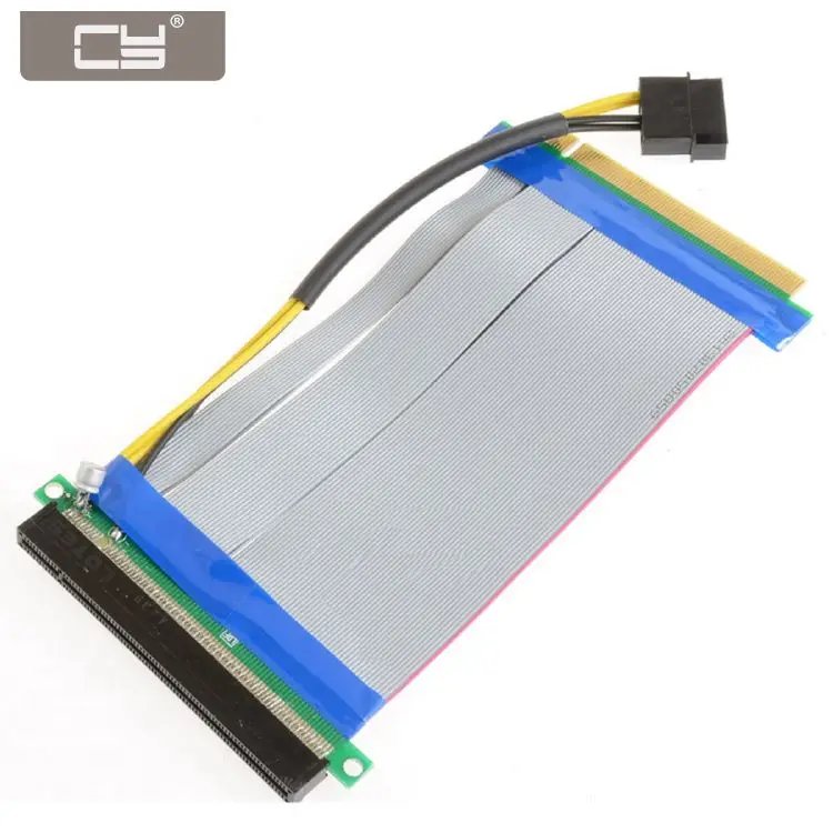 

CYDZ 16X PCI-E Express to 16x Riser Extender Card with Molex IDE Power & Ribbon Cable 20cm