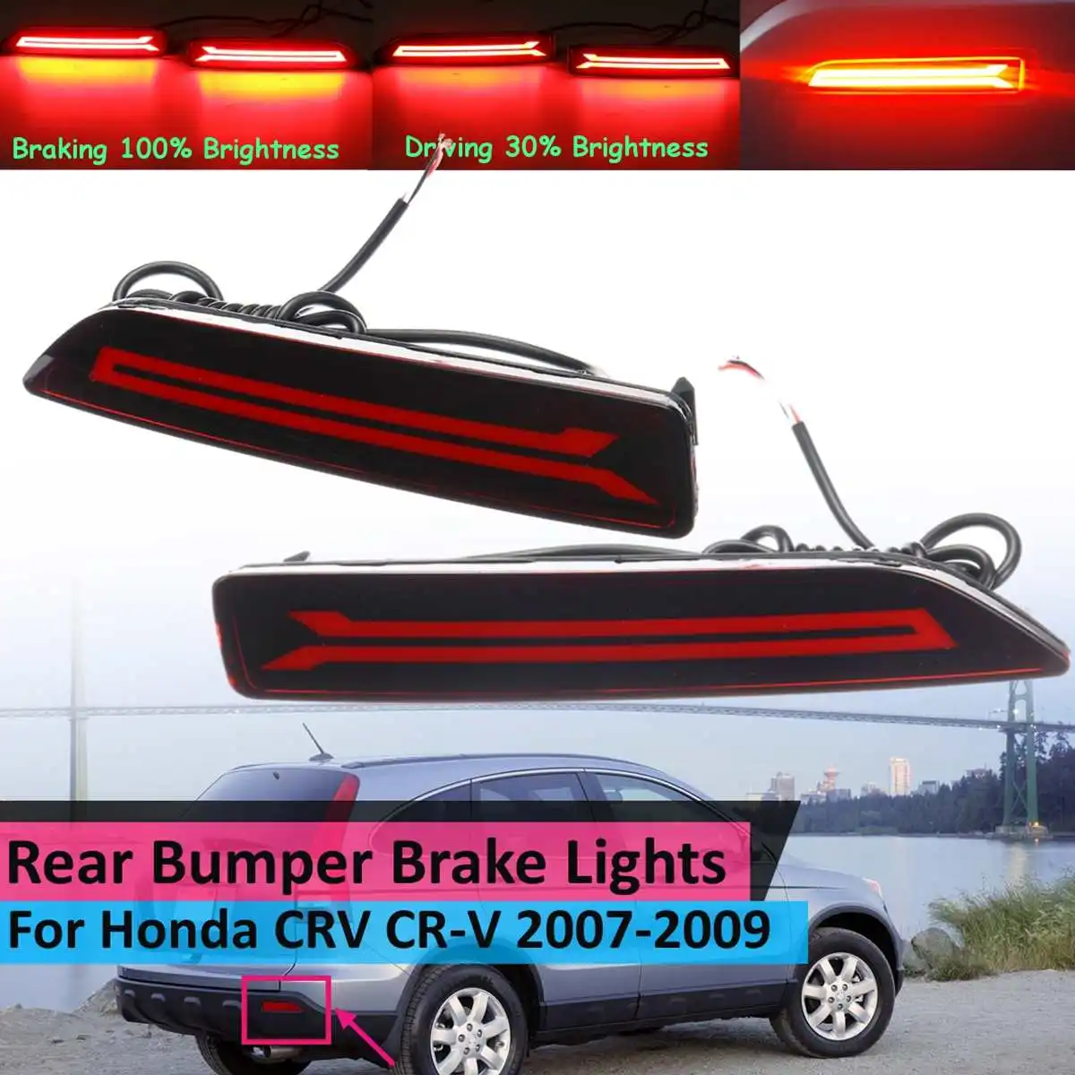 2Pcs LED Car Rear Bumper Reflector Brake Light Lamp Fog Tail Stop Driving For Honda CRV for CR-V 2007 2008 2009 Styling DIY
2Pcs LED Car Rear Bumper Reflector Brake Light Lamp Fog Tail Stop Driving For Honda CRV for CR-V 2007 2008 2009 Styling DIY