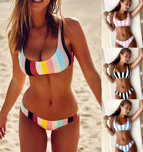 Fashion Summer Women sexy bikini set Push-up Padded Striped Swimwear Swimsuit Beachwear Bathing Spandex Polyester
Fashion Summer Women sexy bikini set Push-up Padded Striped Swimwear Swimsuit Beachwear Bathing Spandex Polyester