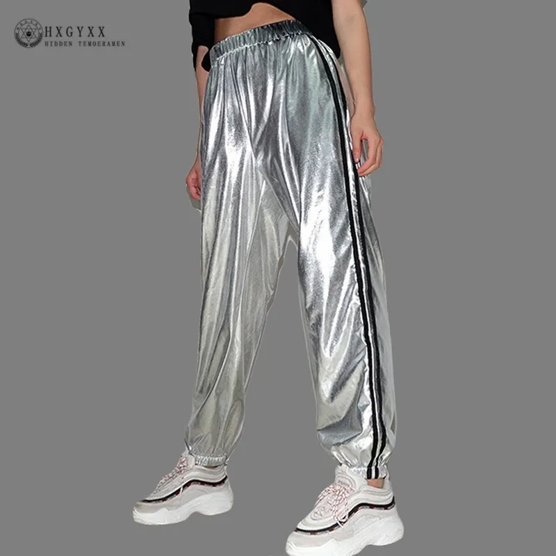 2019 Striped Casual Sweatpants Silver Dancing Women Pants High Waist Fashion Hip Hop Trousers Female Loose Pants Capri Okd786
2019 Striped Casual Sweatpants Silver Dancing Women Pants High Waist Fashion Hip Hop Trousers Female Loose Pants Capri Okd786