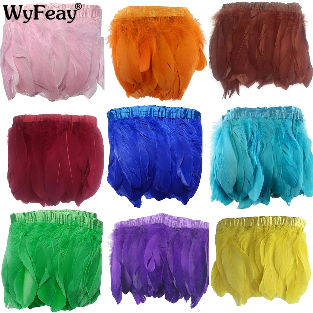 Hot Sale Goose Feather Trims 1 Meter/Lot Dyed Real Geese Feather Fringes Ribbons for Dress Skirt Cloth Belt decorative Clothing
Hot Sale Goose Feather Trims 1 Meter/Lot Dyed Real Geese Feather Fringes Ribbons for Dress Skirt Cloth Belt decorative Clothing