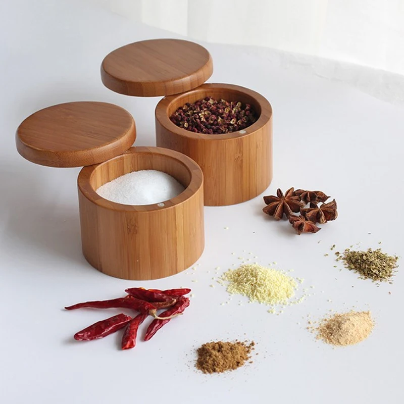 New Storage Boxes Salt Box Wooden Bamboo Storage Box with Magnetic Swivel Lid Container For Kitchen Storage Containers For Food
New Storage Boxes Salt Box Wooden Bamboo Storage Box with Magnetic Swivel Lid Container For Kitchen Storage Containers For Food