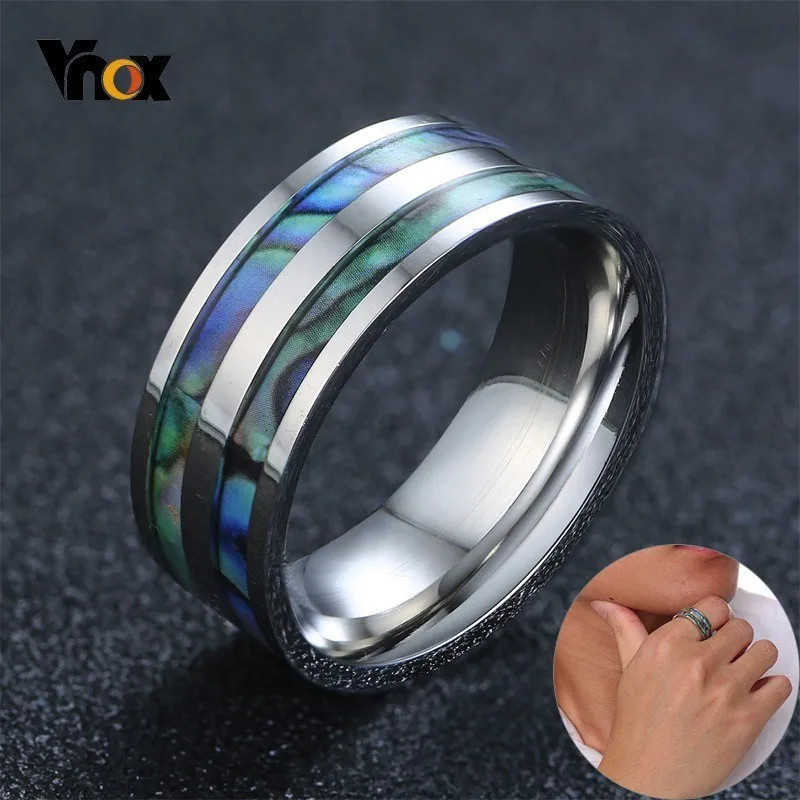 Vnox Stylish Blue Shell Texture Stainless Steel Ring for Men High Polished Innersurface Comfort Wear
Vnox Stylish Blue Shell Texture Stainless Steel Ring for Men High Polished Innersurface Comfort Wear