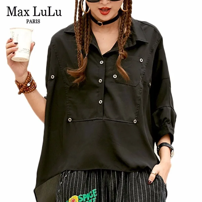 Max LuLu 2019 Spring Luxury Korean Fashion Ladies Chiffon Tops Women Black Oversized Shirts Female Casual Blouses Vintage Blusas
Max LuLu 2019 Spring Luxury Korean Fashion Ladies Chiffon Tops Women Black Oversized Shirts Female Casual Blouses Vintage Blusas
