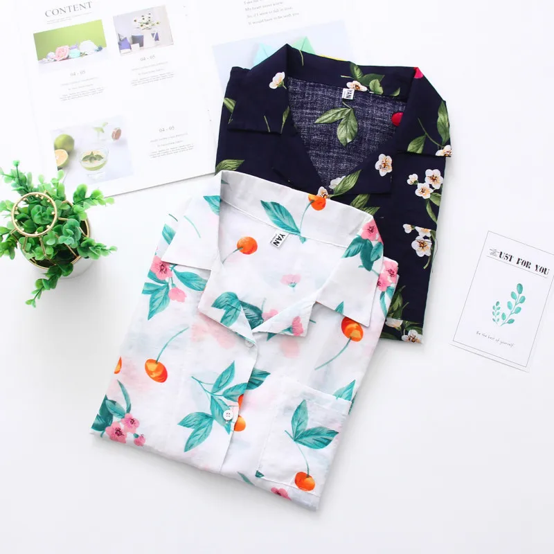 2019 Summer New Women Short Sleeve Sweet Cherry Floral Printed High Quality Casual Cotton Shirts Blouses Loose Beach Tops Shirts
2019 Summer New Women Short Sleeve Sweet Cherry Floral Printed High Quality Casual Cotton Shirts Blouses Loose Beach Tops Shirts