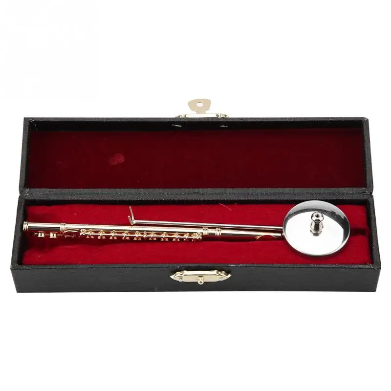 Miniature Flute Replica with Stand and Case Gold Plated Instrument Model Musical Ornaments Home Fidurines For Fashion Gifts
Miniature Flute Replica with Stand and Case Gold Plated Instrument Model Musical Ornaments Home Fidurines For Fashion Gifts