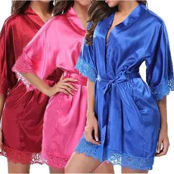 Pop Women Sexy Night Dress Satin Lace Kimono Sleepwear Lingerie Dress Sexy V Neck Dress
Pop Women Sexy Night Dress Satin Lace Kimono Sleepwear Lingerie Dress Sexy V Neck Dress