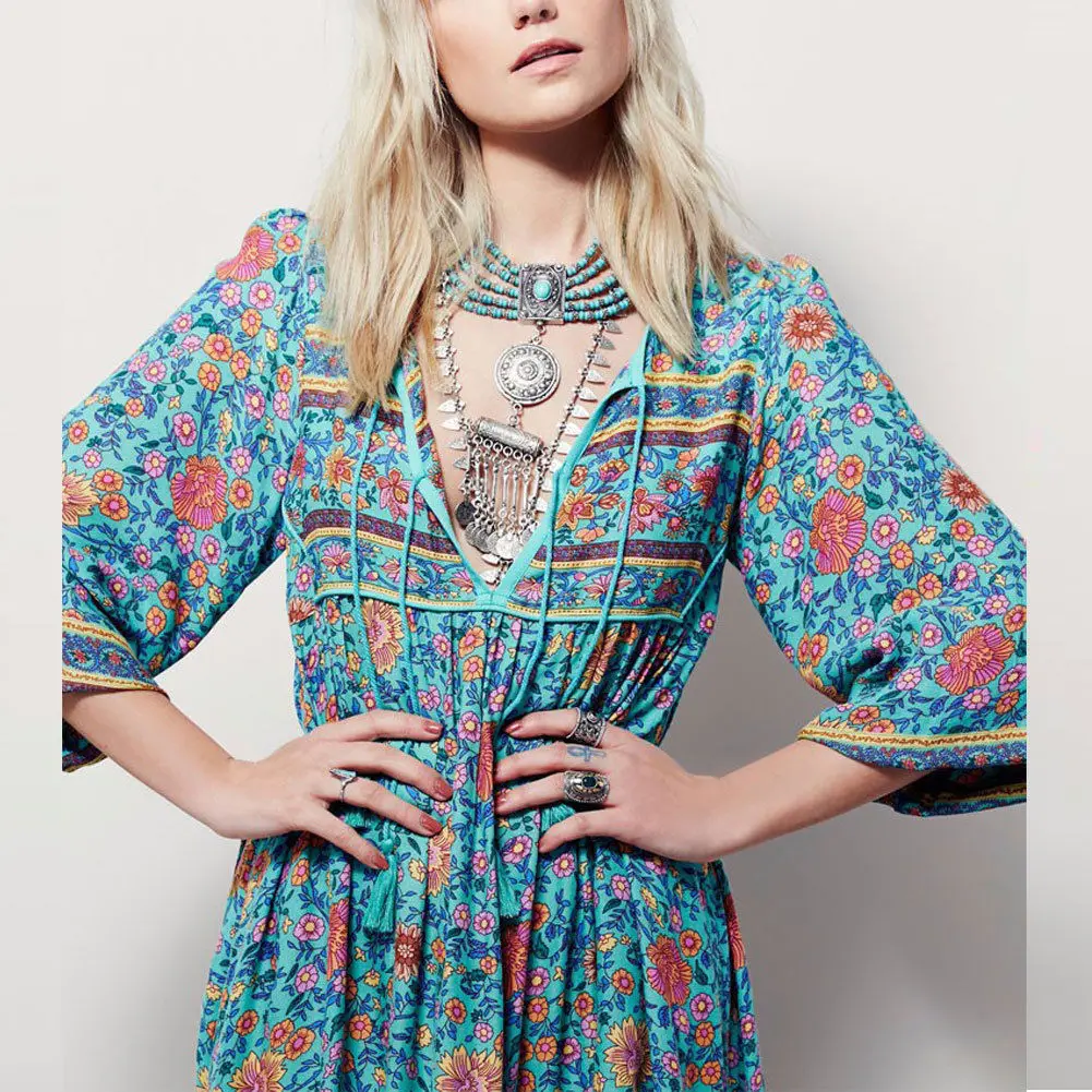 2019 New Trendy Autumn Women Floral Chiffon Long Sleeve Casual Party Vintage Bohemian Maxi Dress one piece
2019 New Trendy Autumn Women Floral Chiffon Long Sleeve Casual Party Vintage Bohemian Maxi Dress one piece