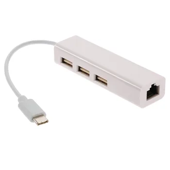 10pcs/lot USB 3.1 Type C USB-C Multiple 3 Ports Hub with Ethernet Network LAN Adapter For Macbook & Chromebook
10pcs/lot USB 3.1 Type C USB-C Multiple 3 Ports Hub with Ethernet Network LAN Adapter For Macbook & Chromebook
