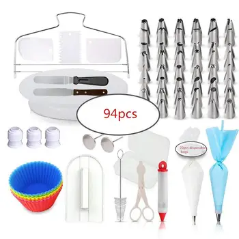 94Pcs/Set Cake Decorating Baking Set DIY Professional Pastry Tools Cake Turntable Stand Nozzle Tips Cupcake Mold Fondant Spatula
94Pcs/Set Cake Decorating Baking Set DIY Professional Pastry Tools Cake Turntable Stand Nozzle Tips Cupcake Mold Fondant Spatula