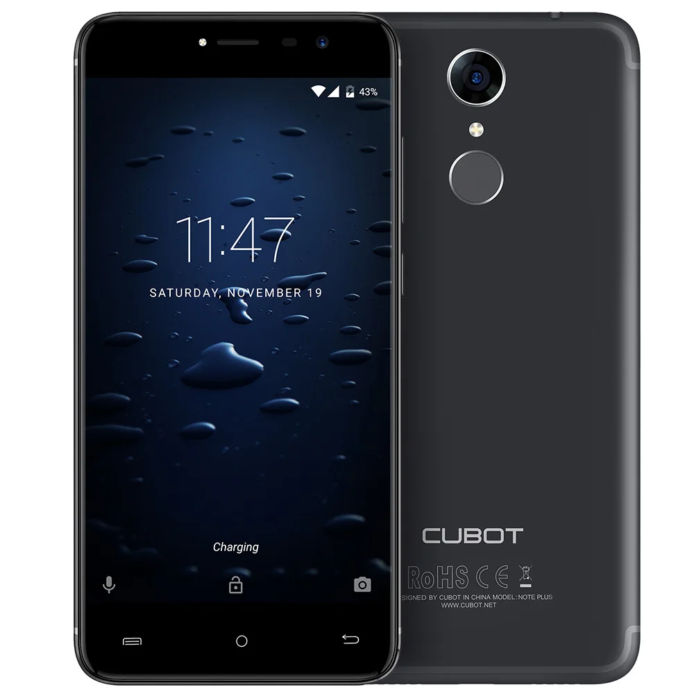 

Cubot Note Plus 4G Smartphone 5.2 inch Android 7.0 MTK6737T Quad Core 1.5GHz 3GB RAM 32GB ROM 13MP Fingerprint Mobile Cellphones