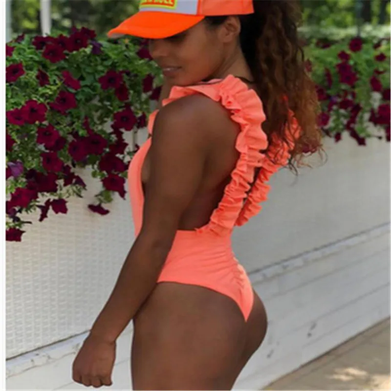 Summer Women Solid Ruffles Neck Backless One Piece Push Up Padded Bikini Sexy Beach Swimwear Swimsuit Bathing Suit
Summer Women Solid Ruffles Neck Backless One Piece Push Up Padded Bikini Sexy Beach Swimwear Swimsuit Bathing Suit