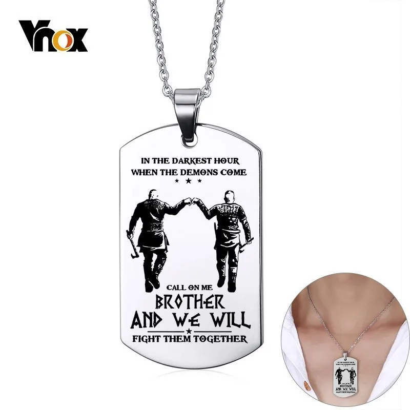 Vnox Customize 316L Stainless Steel Dog Tag for Men Viking Brothers Tough Man BFF Necklaces Gift for Him
Vnox Customize 316L Stainless Steel Dog Tag for Men Viking Brothers Tough Man BFF Necklaces Gift for Him