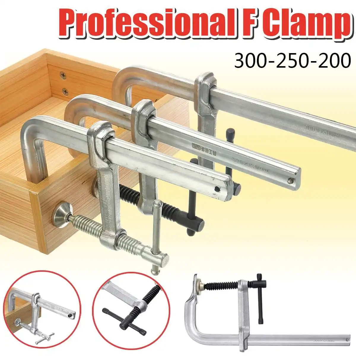 300/250/200*120mm F Clamp Woodworking Clamp Heavy Duty Quick Release Wood Working Bar Clamp Clip Hand DIY G Clamps Carpenter
300/250/200*120mm F Clamp Woodworking Clamp Heavy Duty Quick Release Wood Working Bar Clamp Clip Hand DIY G Clamps Carpenter