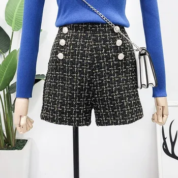 Spring Fall Double-breasted High Waist Wide Leg Shorts Women Slim Plaid Shorts Ladies A-line Shorts
Spring Fall Double-breasted High Waist Wide Leg Shorts Women Slim Plaid Shorts Ladies A-line Shorts