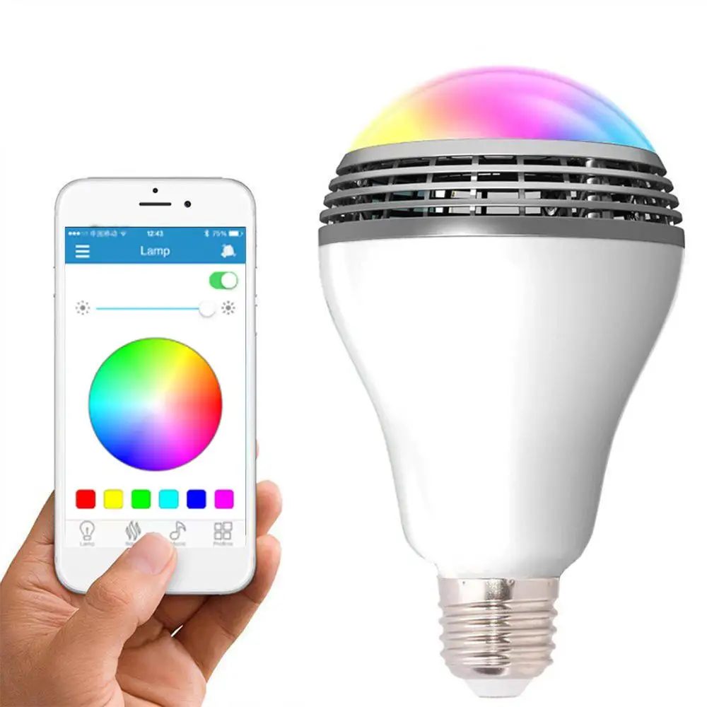Bluetooth APP Speaker Bulb RGBW Color Change With App Easy Control it by Bluetooth APP color adjustable brightness Wireless Bulb
Bluetooth APP Speaker Bulb RGBW Color Change With App Easy Control it by Bluetooth APP color adjustable brightness Wireless Bulb