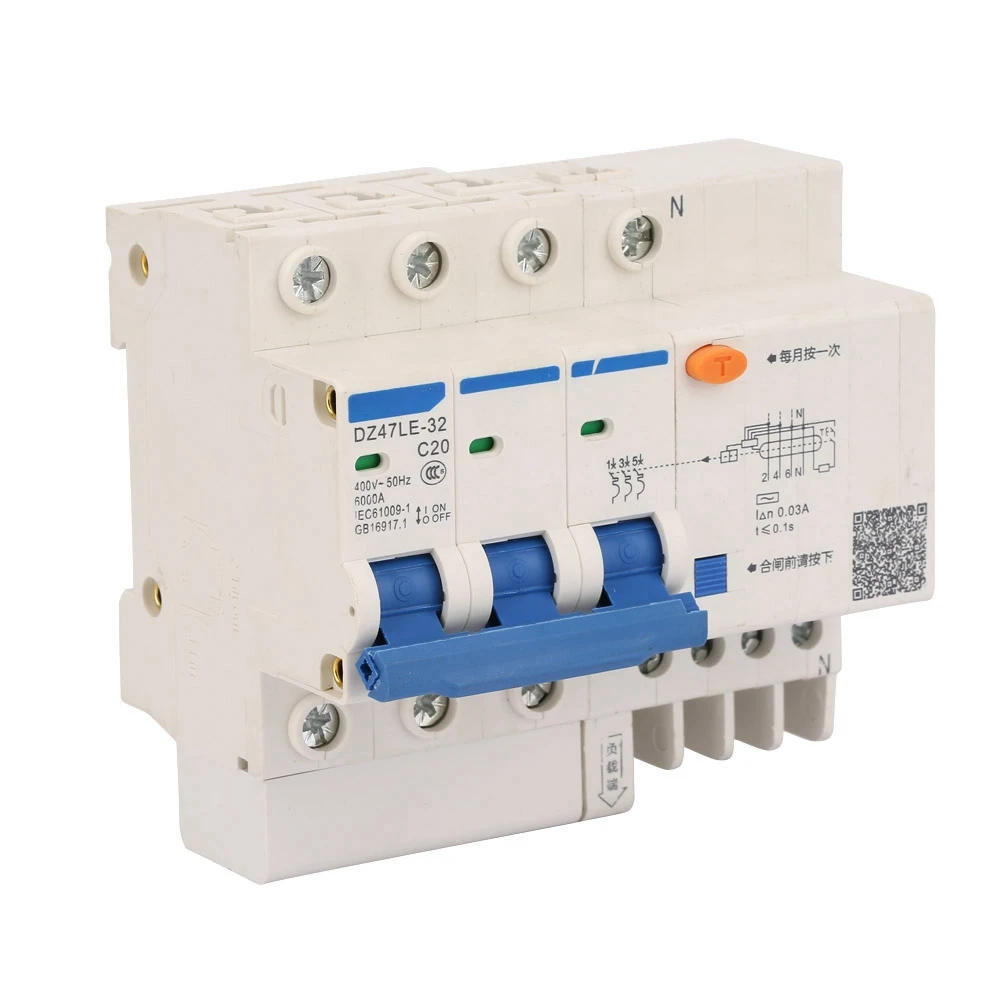 DZ47LE-32 3P+N C20 Leakage Protection Current Circuit Breaker 400V 20A dc circuit breaker
DZ47LE-32 3P+N C20 Leakage Protection Current Circuit Breaker 400V 20A dc circuit breaker