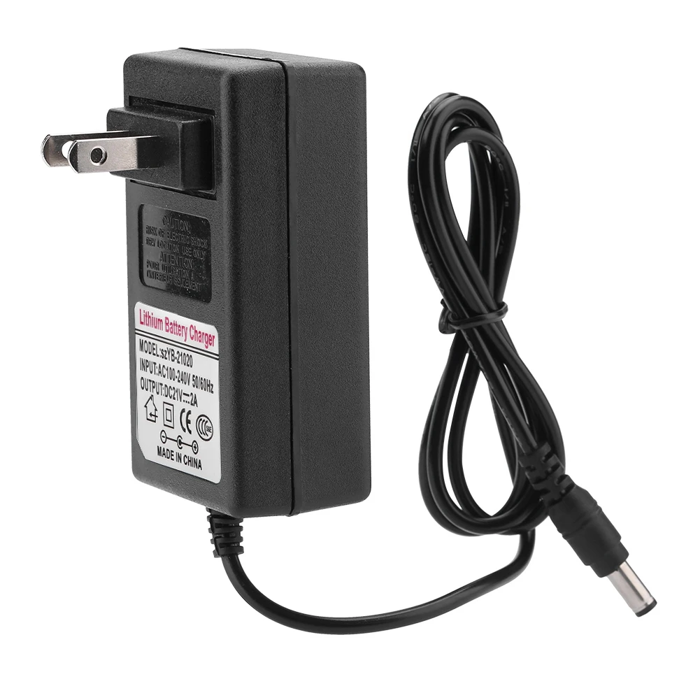AC 100-240V DC 21V 2A Safe Charge Power Supply Adapter Lithium-ion Battery Charger US Plug
AC 100-240V DC 21V 2A Safe Charge Power Supply Adapter Lithium-ion Battery Charger US Plug