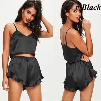 Ladies Solid Underwear Nightwear Sleepwear Women Summer Sleeveless V-Neck Sexy Lingerie Babydoll Sleepsuit Pajamas Sets
Ladies Solid Underwear Nightwear Sleepwear Women Summer Sleeveless V-Neck Sexy Lingerie Babydoll Sleepsuit Pajamas Sets