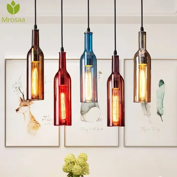 Mrosaa 220V E27 Retro Industrial Colorful Glass Wine Bottle Hanging Lamps Artistic Restaurant Cafe Bar Decoration Pendant Light
Mrosaa 220V E27 Retro Industrial Colorful Glass Wine Bottle Hanging Lamps Artistic Restaurant Cafe Bar Decoration Pendant Light