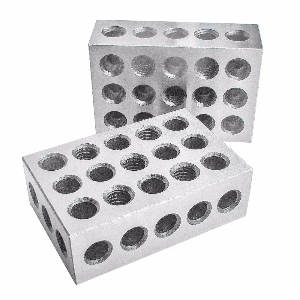 2pcs/set 25-50-75mm Hardened Steel Blocks 0.005" Precision Matched Machinist 123 Milling Tool 23 Holes 1-2-3" block gauge
2pcs/set 25-50-75mm Hardened Steel Blocks 0.005" Precision Matched Machinist 123 Milling Tool 23 Holes 1-2-3" block gauge