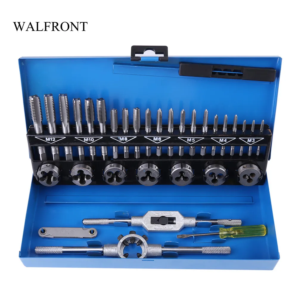 WALFRONT 32pcs/Box Screw Tap and Die Set External Thread Gauge Tapping Repair Hand Tools Kit Alloy Steel Adjustable Wrench Set
WALFRONT 32pcs/Box Screw Tap and Die Set External Thread Gauge Tapping Repair Hand Tools Kit Alloy Steel Adjustable Wrench Set