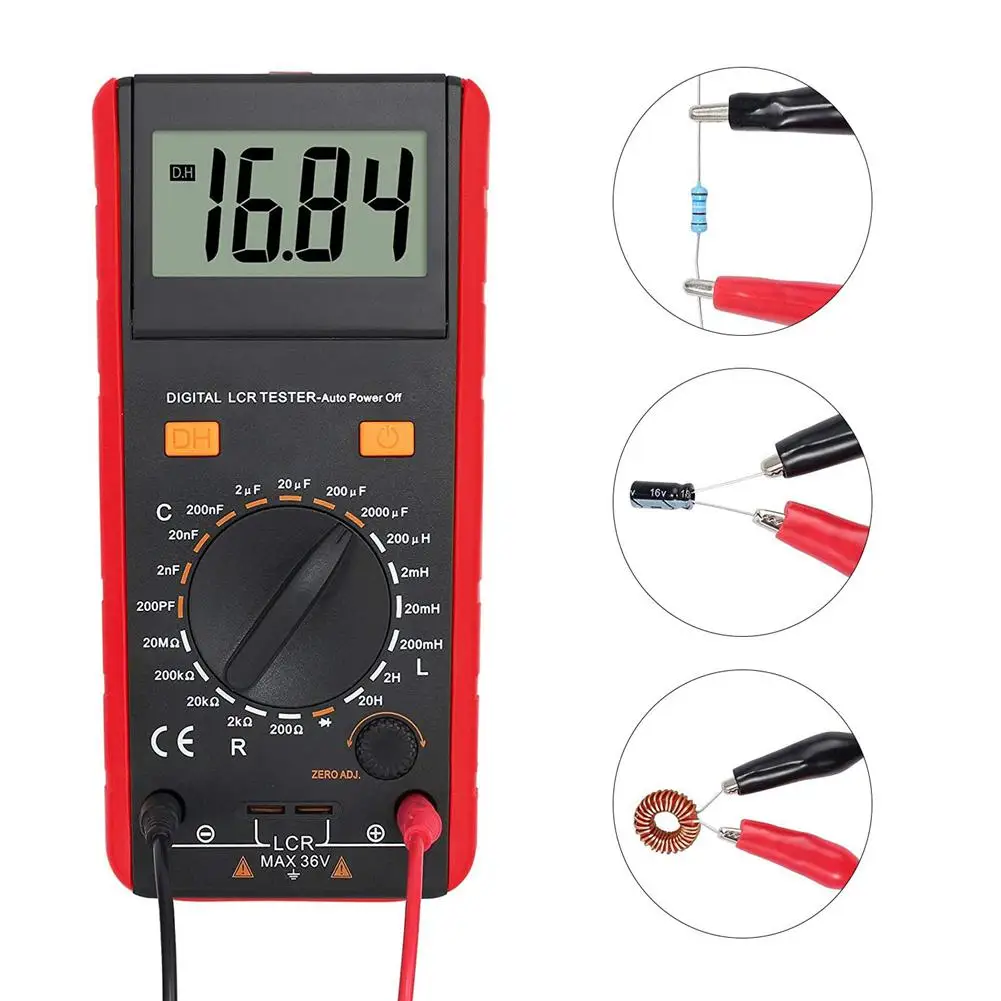 Digital LCD Meter Inductance Capacitance Resistance Tester Multimeter Crocodile Clip Measuring Tool with Bag
Digital LCD Meter Inductance Capacitance Resistance Tester Multimeter Crocodile Clip Measuring Tool with Bag
