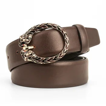 2019 Women's First layer leather Rhinestone Belt tiger Head Double G Smooth Buckle Belt Men Belt
2019 Women's First layer leather Rhinestone Belt tiger Head Double G Smooth Buckle Belt Men Belt