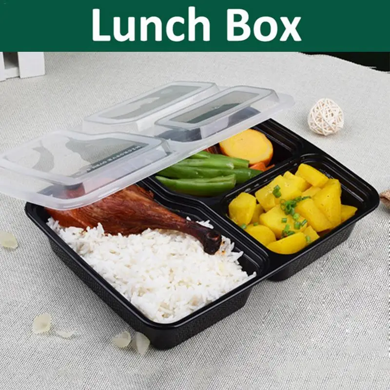 10pcs Disposable Plastic Bento Lunch Box Meal Storage Food Prep Lunch Box 3 Compartment Reusable Microwavable Containers Home
10pcs Disposable Plastic Bento Lunch Box Meal Storage Food Prep Lunch Box 3 Compartment Reusable Microwavable Containers Home