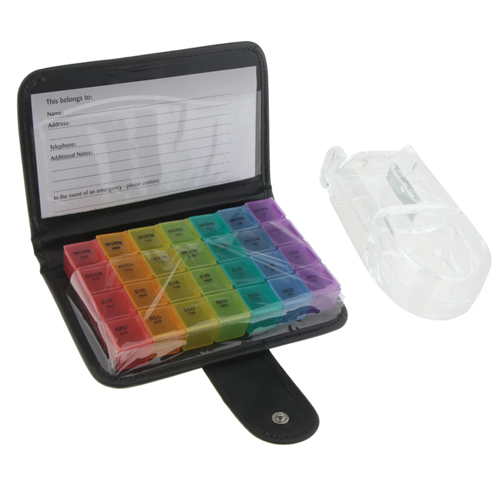 Weekly 7 Days 28 Compartments Pill Box Medicine Tablet Vitamin Capsule Organizer Storage Case Container With Cutter
Weekly 7 Days 28 Compartments Pill Box Medicine Tablet Vitamin Capsule Organizer Storage Case Container With Cutter