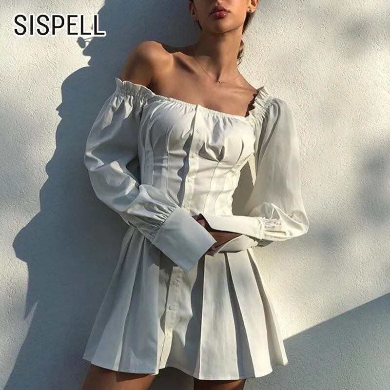 SISPELL Spring Sexy Women Dress Slash Neck Off Shoulder Puff Sleeve High Waist Slim Mini Women's Dresses Fashion New 2019
SISPELL Spring Sexy Women Dress Slash Neck Off Shoulder Puff Sleeve High Waist Slim Mini Women's Dresses Fashion New 2019