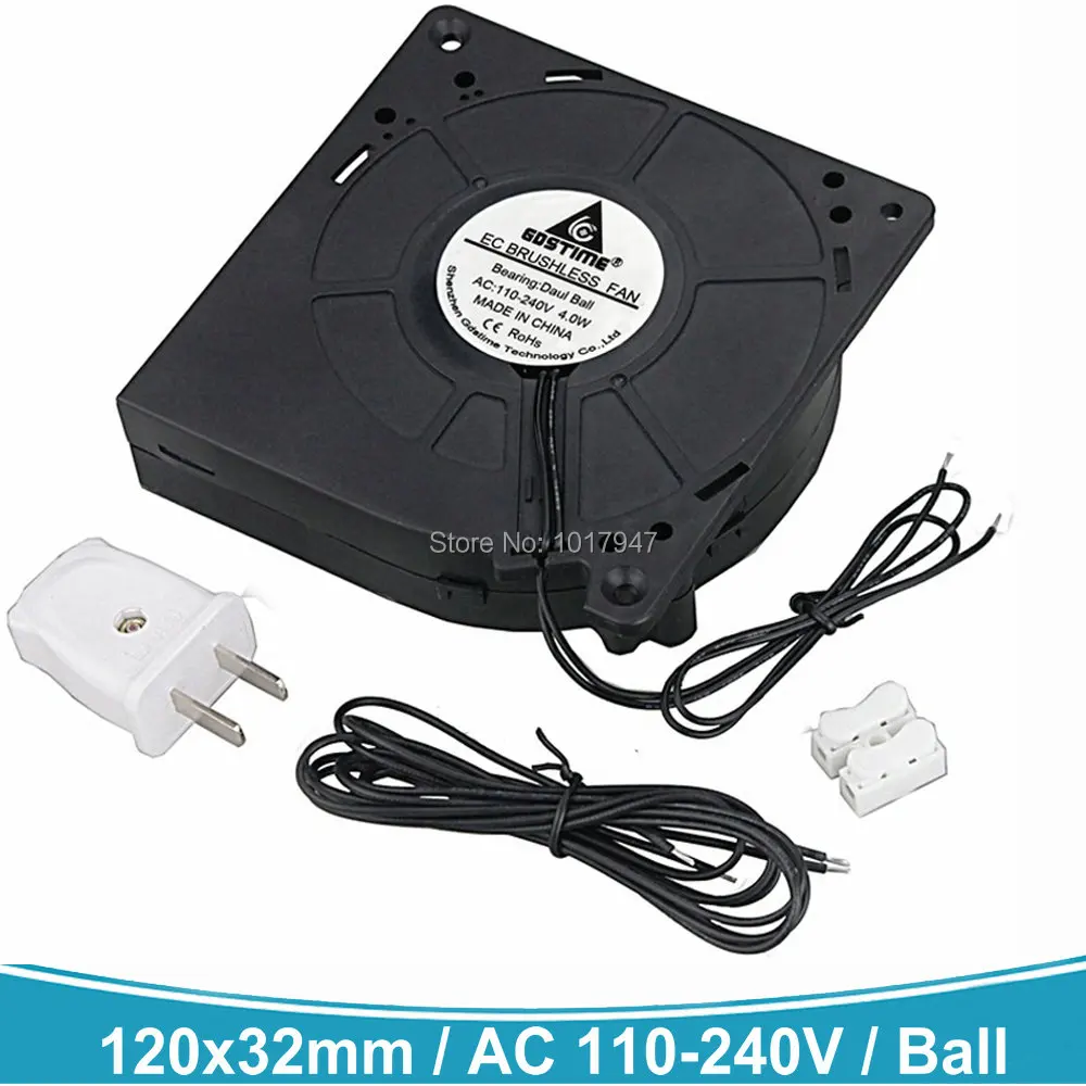 Gdstime 120mm EC Blower Ball Bearing 12cm 12032 120x32mm Brushless Cooling Fan AC 110V 120V 220V 240V
Gdstime 120mm EC Blower Ball Bearing 12cm 12032 120x32mm Brushless Cooling Fan AC 110V 120V 220V 240V