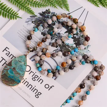 Women's Fashion Handmade Boho Necklace Mix Natural Stones Big Teardrop Pendant Necklace Lariat Beads Knotted Bohemia Necklace
Women's Fashion Handmade Boho Necklace Mix Natural Stones Big Teardrop Pendant Necklace Lariat Beads Knotted Bohemia Necklace