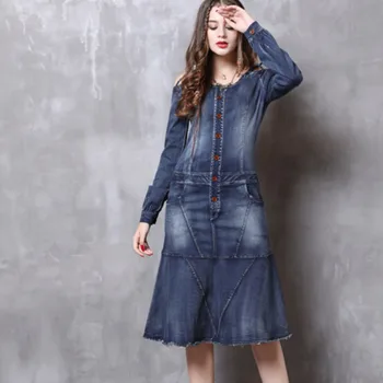 #2407 Autumn High Waist Denim Dresses Women Off Shoulder Hollow Out Lotus Leaf Edge Jeans Mermaid Dress Sexy Single Breasted
#2407 Autumn High Waist Denim Dresses Women Off Shoulder Hollow Out Lotus Leaf Edge Jeans Mermaid Dress Sexy Single Breasted