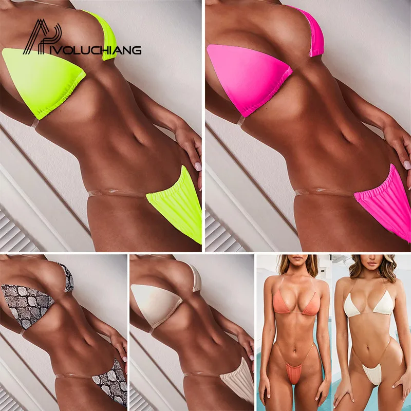2019 Women Swimwear Clear Strap Bikini Set Sexy Push Up Padded Thong Swimsuit Transparent Brazilian Bathing Suit Summer Biquinis
2019 Women Swimwear Clear Strap Bikini Set Sexy Push Up Padded Thong Swimsuit Transparent Brazilian Bathing Suit Summer Biquinis