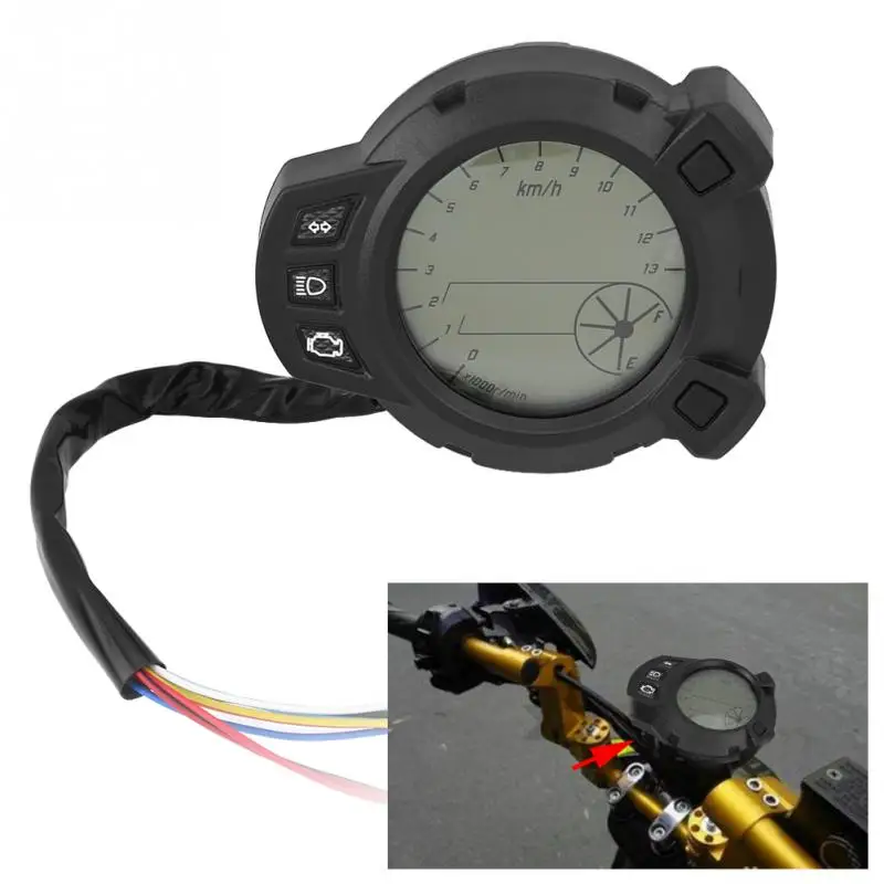 7 Color Motorcycle Digital Light LCD Digital Gauge Speedometer Instruments LCD Odometer Tachometer Universal for Yamaha BMS125
7 Color Motorcycle Digital Light LCD Digital Gauge Speedometer Instruments LCD Odometer Tachometer Universal for Yamaha BMS125