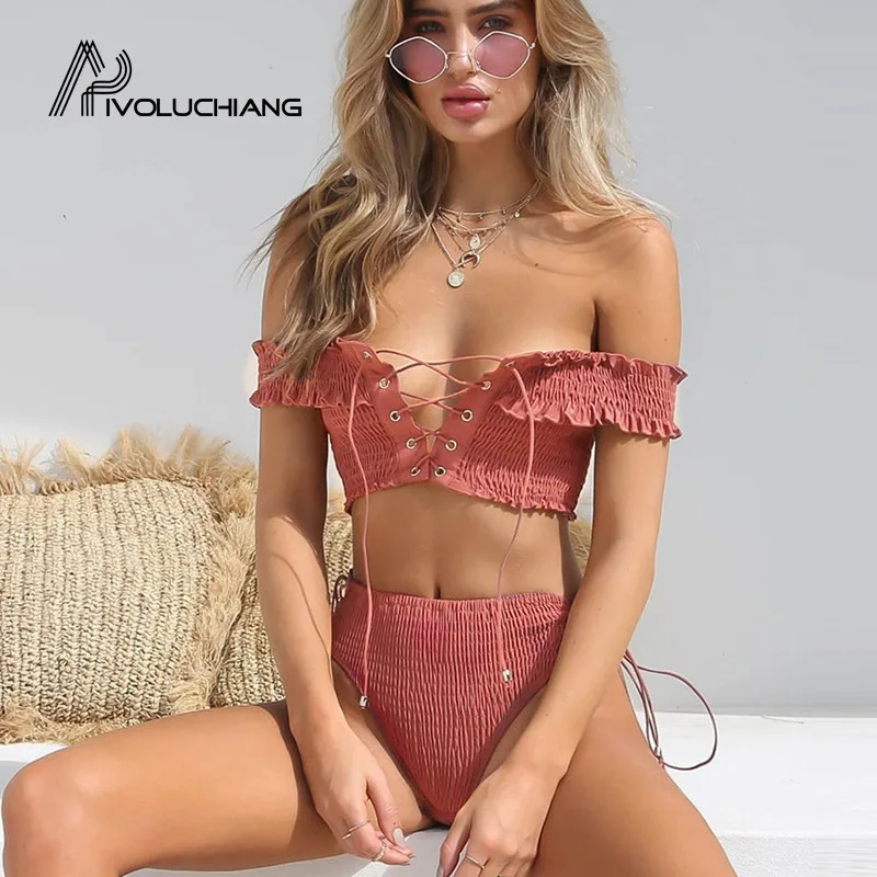 Off Shoulder Ruch Swimwear New Women Eyelet Lace Up Bikini Set Push-up Frill Ruffle Lace Bra Mesh Beach Swimsuit Bathing Suit
Off Shoulder Ruch Swimwear New Women Eyelet Lace Up Bikini Set Push-up Frill Ruffle Lace Bra Mesh Beach Swimsuit Bathing Suit