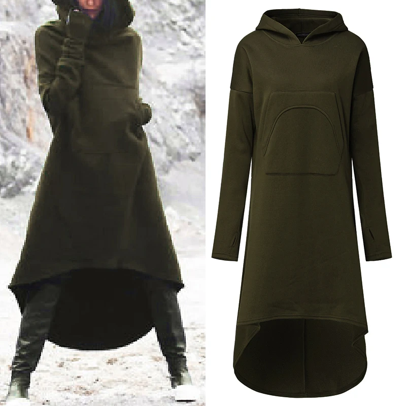 ZANZEA 2019 Women Fleece Long Sweatshirt Dress Winter Casual Solid Hooded Warm Pullover Long Sleeve Pockets Loose Party Vestido
ZANZEA 2019 Women Fleece Long Sweatshirt Dress Winter Casual Solid Hooded Warm Pullover Long Sleeve Pockets Loose Party Vestido