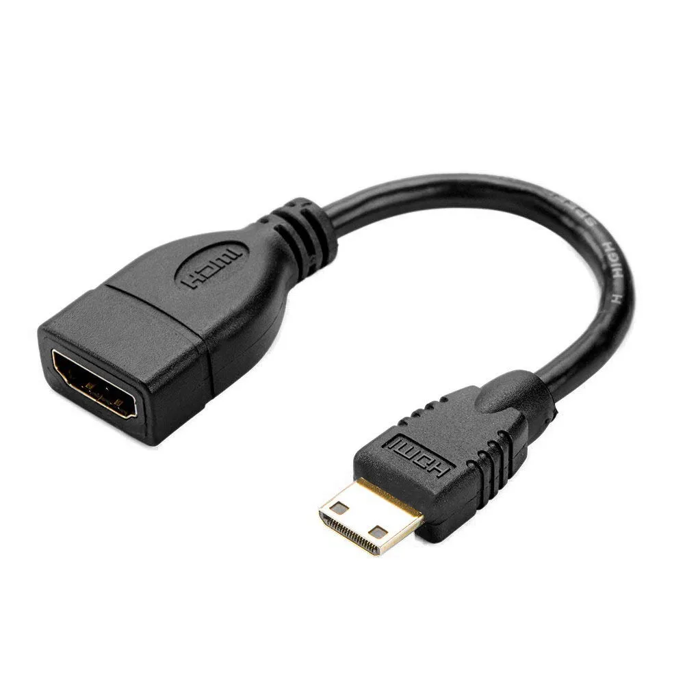 Mini HDMI to HDMI cable, Cable Creation 0.5ft Mini-HDMI Male to HDMI Female adapter, Support 1080P Full HD, 3D, 0.15M, Black
Mini HDMI to HDMI cable, Cable Creation 0.5ft Mini-HDMI Male to HDMI Female adapter, Support 1080P Full HD, 3D, 0.15M, Black